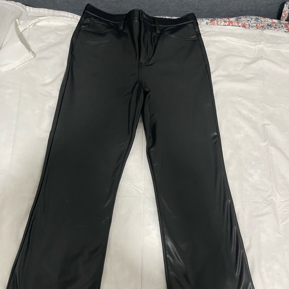 Banana Republic Black faux leather bootcut pants